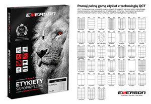Etykiety samoprzylepne A4 Emerson 190x61 mm (podział na 4) 100 ark