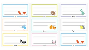 Naklejki na zeszyty 9 sztuk B&B Pastel Interdruk