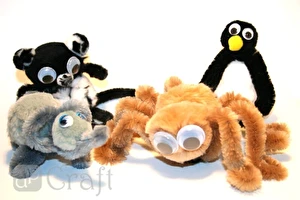 Pompony akrylowe MIX Animal Prints 56szt