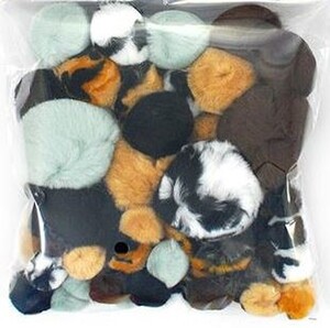 Pompony akrylowe MIX Animal Prints 56szt