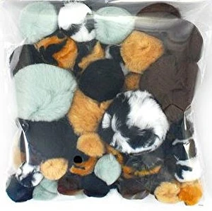 Pompony akrylowe MIX Animal Prints 56szt