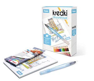 Zestaw Pentel CB9 12 Kredki akwarele+ bloczek akwarelowy
