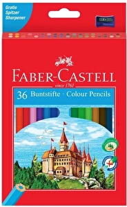 Kredki Faber Castell ołówkowe 36kol Zamek eco + temperówka