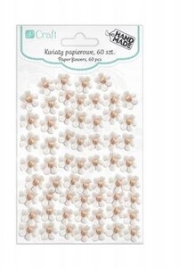 Kwiaty papierowe 60 sztuk białe