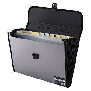 Teczka z rączką A4 D.Rect 12 przegródek 5570 szara