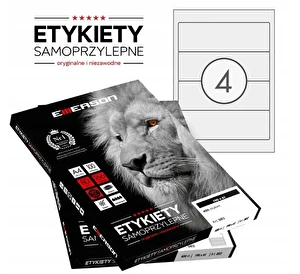 Etykiety samoprzylepne A4 Emerson 190x61 mm (podział na 4) 100 ark