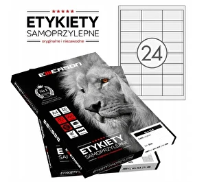 Etykiety samoprzylepne A4 Emerson 66x33,8 mm (podział na 24 szt) 100 ark