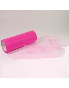 Tiul na rolce dekoracyjny 15cm x 9m różowy