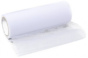 Tiul na rolce dekoracyjny 15cm x 9m biały