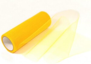Tiul na rolce dekoracyjny 15cm x 9m Żółty