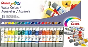 Farby akwarelowe Pentel w tubach 18 kolorów 5 ml