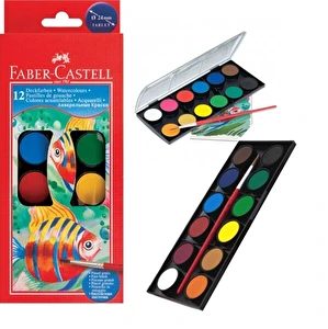 Farby akwarelowe Faber-Castell 12 kolorów + pędzelek