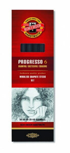 Ołówki grafitowe PROGRESSO zestaw 6 szt KOH I NOOR