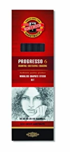 Ołówki grafitowe PROGRESSO zestaw 6 szt KOH I NOOR