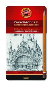 Ołówki do szkicowania zestaw 12 8B-2H KOH-I-NOOR