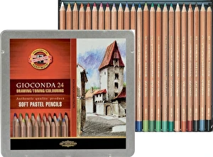 Kredki Koh I Noor pastelowe 24 kol Gioconda metalowa kaseta