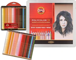 Kredki Polycolor 24 kol. Koh I Noor Portret metal
