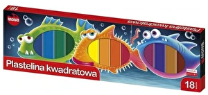 Plastelina kwadratowa MONA, 18 kolorów