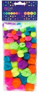 Pompony akrylowe MIX Neon 78szt