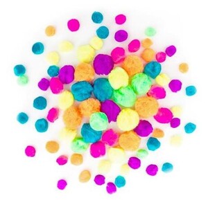 Pompony akrylowe MIX Neon 78szt