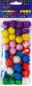 Pompony poliestrowe mix metalizowane 40 szt