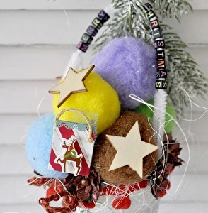 Poinsecje papierowe 8 szt. Metallic Red