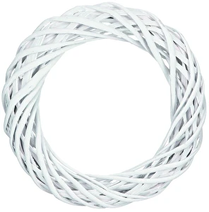 Wianek wiklinowy 25 cm Biały