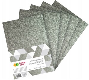 Pianka Srebrna brokatowa 20x30 cm 5 ark Happy Color