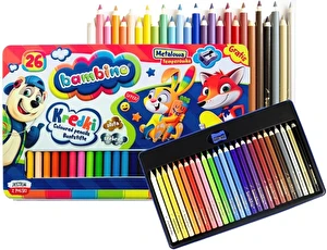 Kredki Bambino Jumbo ołówkowe 26kol w metalowym opakowaniu