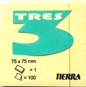 Karteczki samoprzylepne 75x75 100 sztuk żółte