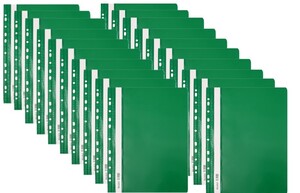 Skoroszyt PP A4 PCV twardy wpinany BIURFOL zielony 20 szt