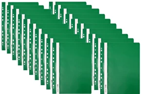 Skoroszyt PP A4 PCV twardy wpinany BIURFOL zielony 20 szt