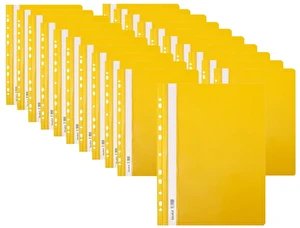 Skoroszyt PP A4 PCV twardy wpinany BIURFOL żółty 20 szt