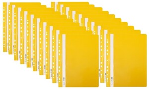 Skoroszyt PP A4 PCV twardy wpinany BIURFOL żółty 20 szt