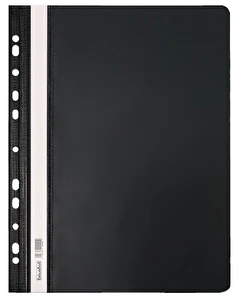 Skoroszyt PP A4 PCV twardy wpinany BIURFOL czarny 20 szt