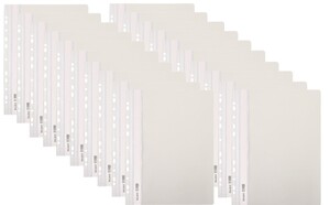 Skoroszyt PP A4 PCV twardy wpinany BIURFOL biały 20 szt