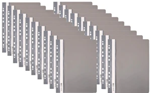 Skoroszyt PP A4 PCV twardy wpinany BIURFOL szary 20 szt