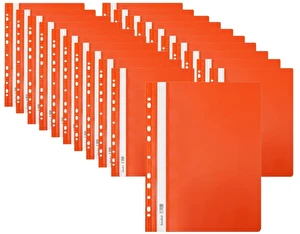 Skoroszyt PP A4 PCV twardy wpinany BIURFOL pomarańczowy 20 szt