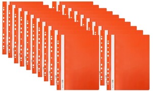 Skoroszyt PP A4 PCV twardy wpinany BIURFOL pomarańczowy 20 szt