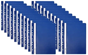 Skoroszyt PP A4 PCV twardy wpinany BIURFOL granatowy 20 szt