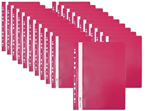 Skoroszyt PP A4 PCV twardy wpinany BIURFOL różowy 20 szt
