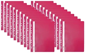 Skoroszyt PP A4 PCV twardy wpinany BIURFOL różowy 20 szt