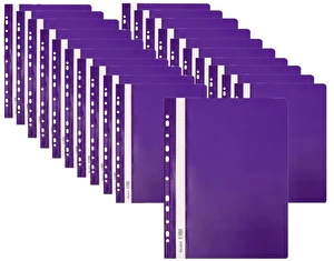 Skoroszyt PP A4 PCV Twardy wpinany BIURFOL fioletowy 20 szt