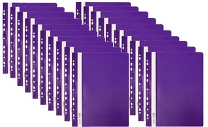 Skoroszyt PP A4 PCV Twardy wpinany BIURFOL fioletowy 20 szt