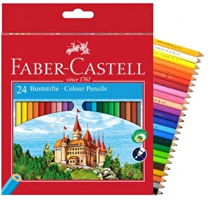 Kredki FABER-CASTELL ołówkowe 24 kolory Niełamiące się
