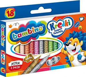 Kredki świecowe BAMBINO 18 kol. glinka kaolinowa