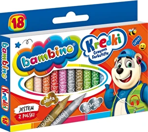 Kredki świecowe BAMBINO 18 kol. glinka kaolinowa
