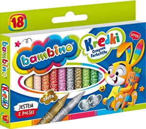 Kredki świecowe BAMBINO 18 kol. glinka kaolinowa
