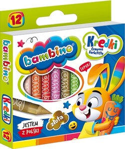 Kredki świecowe BAMBINO 12 kol. glinka kaolinowa