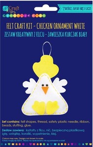 Zestaw kreatywny z filcu zawieszka Kurczak biały
